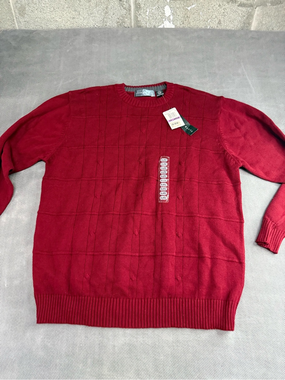 Oscar de la Renta Men's Red Crewneck Sweater